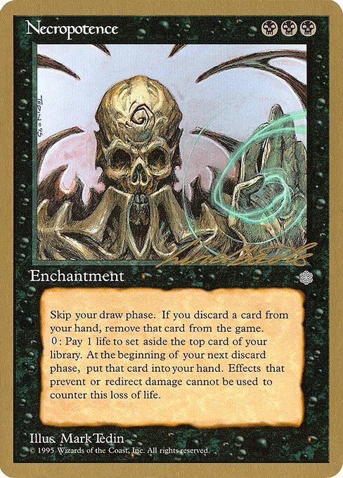 Necropotence, carta Magic di tipo Enchantment illustrata da Mark Tedin