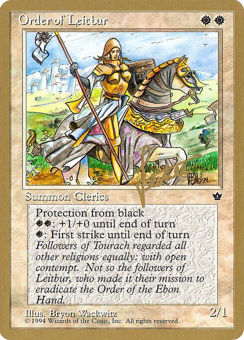 Order of Leitbur, carta Magic di tipo Creature — Human Cleric Knight illustrata da Bryon Wackwitz