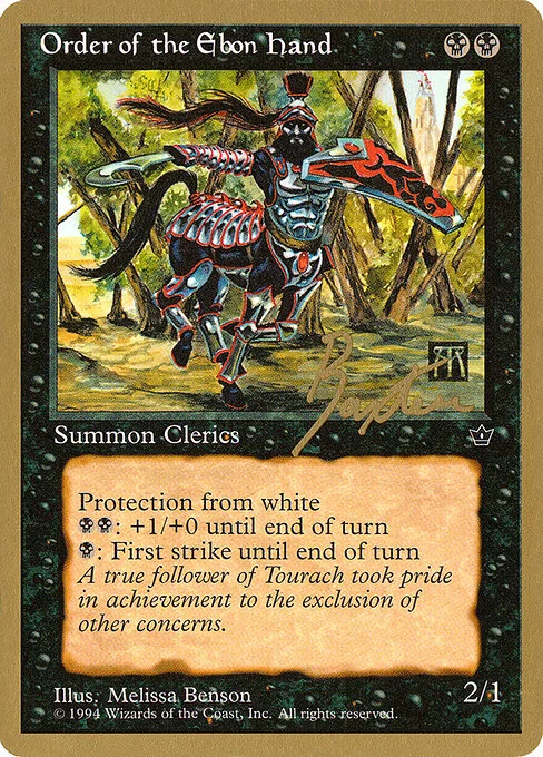 Order of the Ebon Hand, carta Magic di tipo Creature — Cleric Knight illustrata da Melissa A. Benson