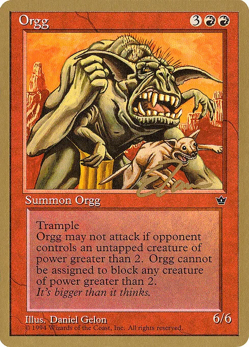 Orgg, carta Magic di tipo Creature — Orgg illustrata da Daniel Gelon