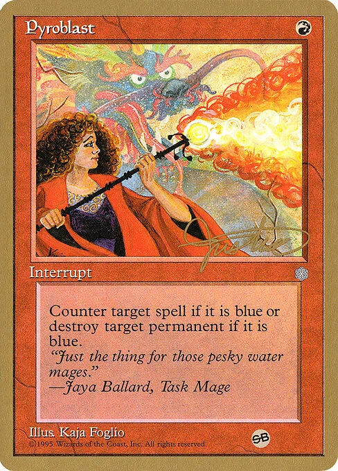 Pyroblast, carta Magic di tipo Instant illustrata da Kaja Foglio