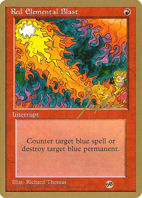 Red Elemental Blast, carta Magic di tipo Instant illustrata da Richard Thomas