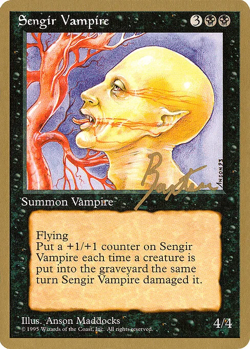 Sengir Vampire, carta Magic di tipo Creature — Vampire illustrata da Anson Maddocks