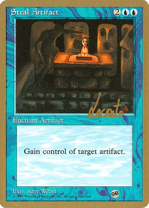 Steal Artifact, carta Magic di tipo Enchantment — Aura illustrata da Amy Weber