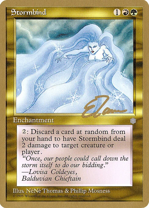 Stormbind, carta Magic di tipo Enchantment illustrata da NéNé Thomas & Phillip Mosness