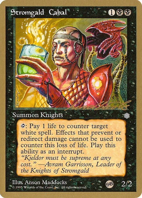 Stromgald Cabal, carta Magic di tipo Creature — Human Knight illustrata da Anson Maddocks
