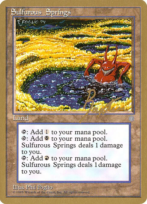 Sulfurous Springs, carta Magic di tipo Land illustrata da Phil Foglio