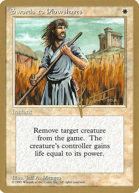 Swords to Plowshares, carta Magic di tipo Instant illustrata da Jeff A. Menges