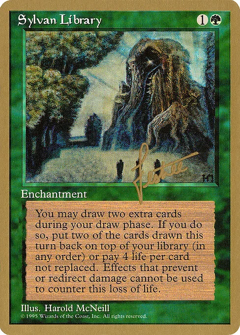 Sylvan Library, carta Magic di tipo Enchantment illustrata da Harold McNeill