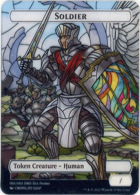 Soldier, carta Magic di tipo Token Creature — Human illustrata da Chong Fei Giap