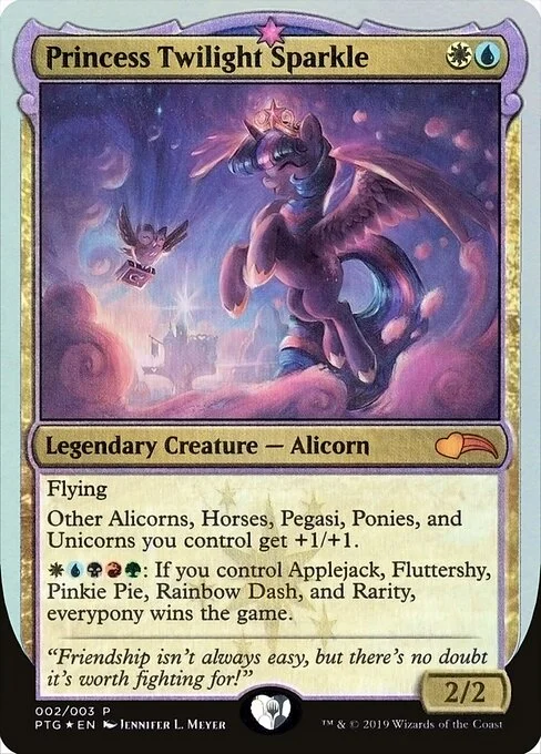 Princess Twilight Sparkle, carta Magic di tipo Legendary Creature — Alicorn illustrata da Jennifer L. Meyer