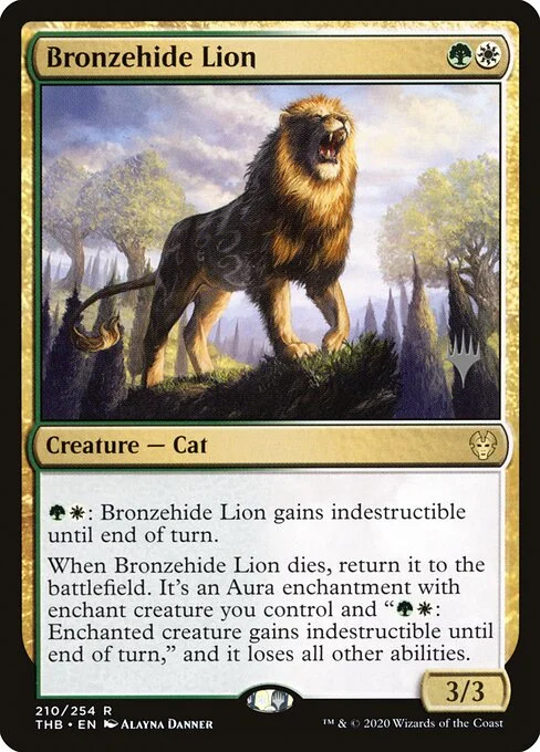 Bronzehide Lion, carta Magic di tipo Creature — Cat illustrata da Alayna Danner