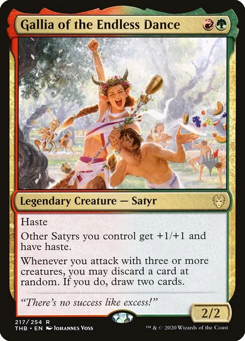 Gallia of the Endless Dance, carta Magic di tipo Legendary Creature — Satyr illustrata da Johannes Voss