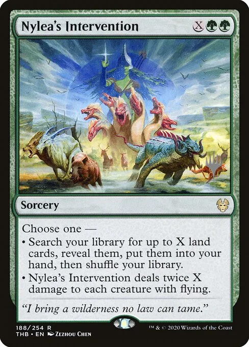 Nylea's Intervention, carta Magic di tipo Sorcery illustrata da Zezhou Chen