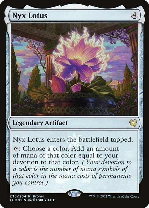 Nyx Lotus, carta Magic di tipo Legendary Artifact illustrata da Raoul Vitale
