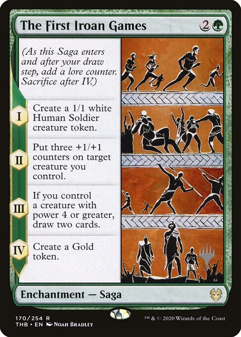 The First Iroan Games, carta Magic di tipo Enchantment — Saga illustrata da Noah Bradley