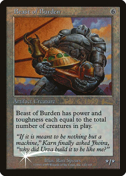 Beast of Burden, carta Magic di tipo Artifact Creature — Golem illustrata da Ron Spears