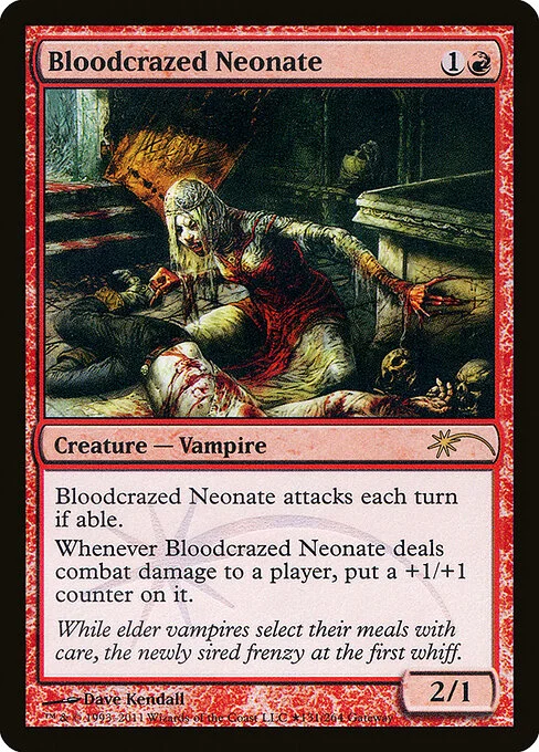 Bloodcrazed Neonate, carta Magic di tipo Creature — Vampire illustrata da Dave Kendall