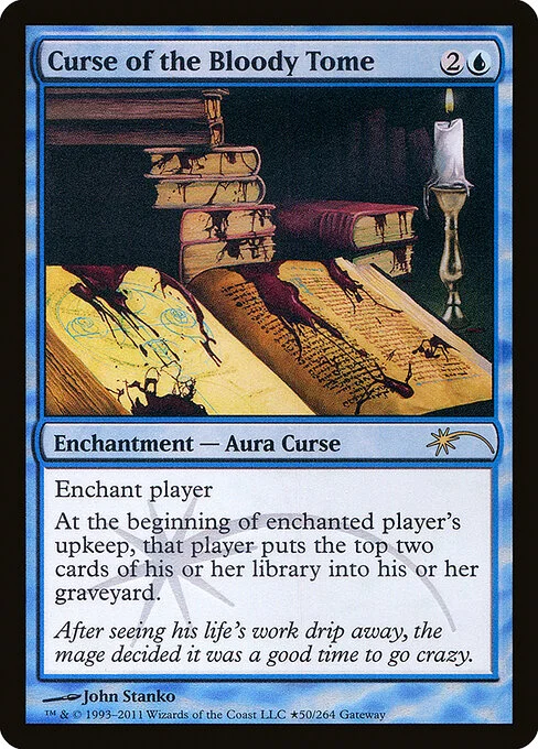 Curse of the Bloody Tome, carta Magic di tipo Enchantment — Aura Curse illustrata da John Stanko