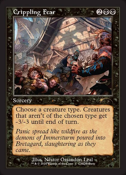 Crippling Fear, carta Magic di tipo Sorcery illustrata da Néstor Ossandón Leal