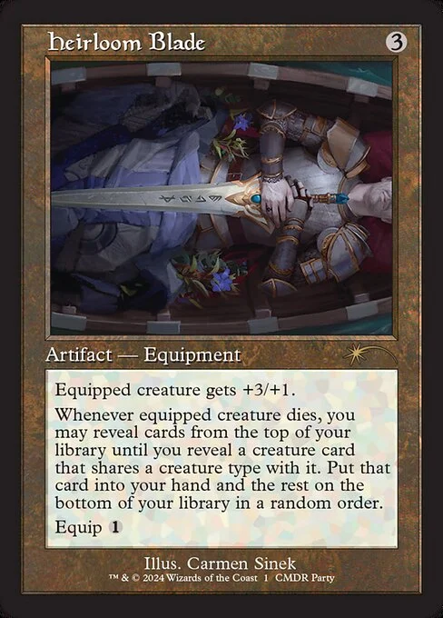 Heirloom Blade, carta Magic di tipo Artifact — Equipment illustrata da Carmen Sinek