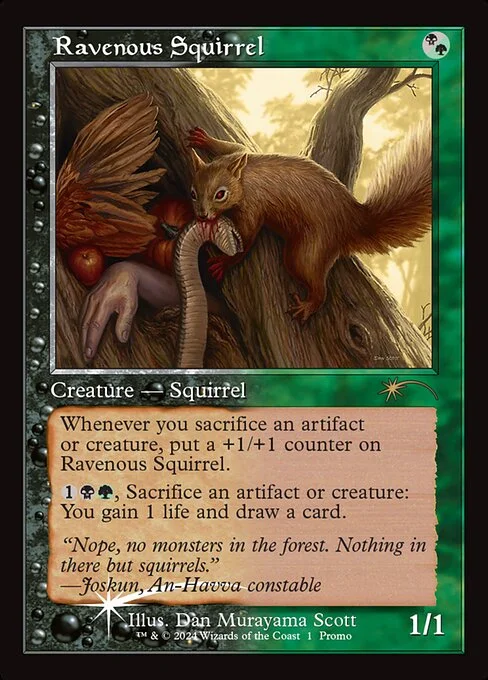Ravenous Squirrel, carta Magic di tipo Creature — Squirrel illustrata da Dan Murayama Scott