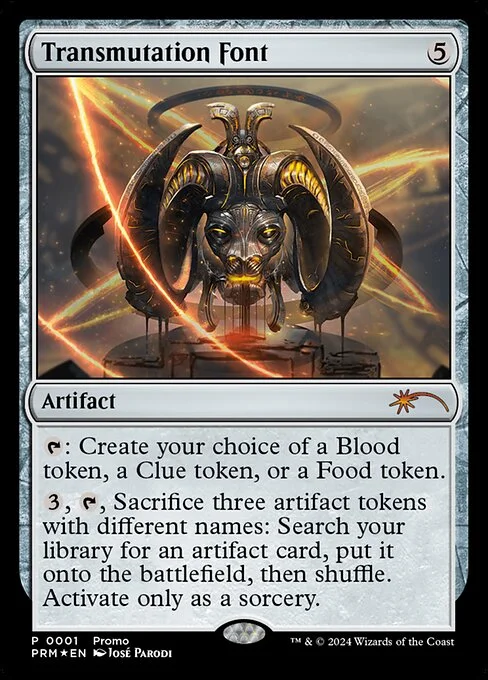 Transmutation Font, carta Magic di tipo Artifact illustrata da José Parodi