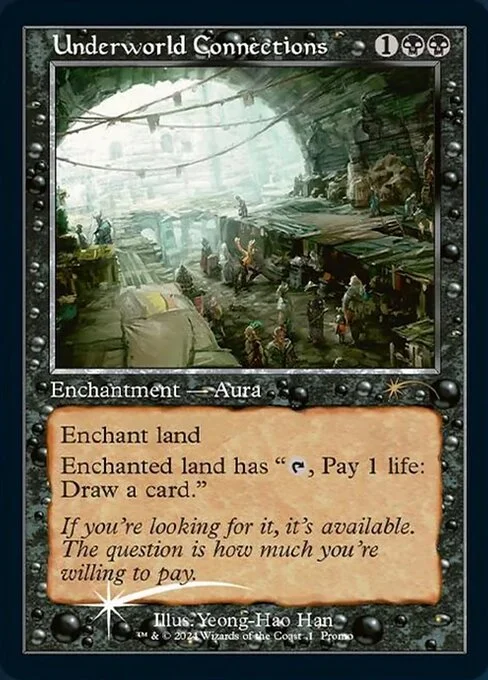 Underworld Connections, carta Magic di tipo Enchantment — Aura illustrata da Yeong-Hao Han