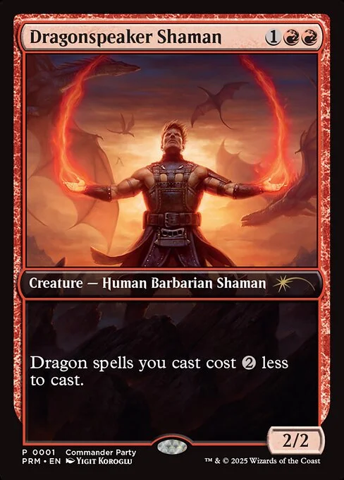 Dragonspeaker Shaman, carta Magic di tipo Creature — Human Barbarian Shaman illustrata da Yigit Koroglu