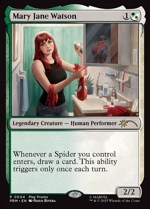 Mary Jane Watson, carta Magic di tipo Legendary Creature — Human Performer illustrata da Paolo Rivera