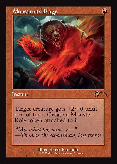 Monstrous Rage, carta Magic di tipo Instant illustrata da Borja Pindado