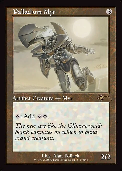 Palladium Myr, carta Magic di tipo Artifact Creature — Myr illustrata da Alan Pollack