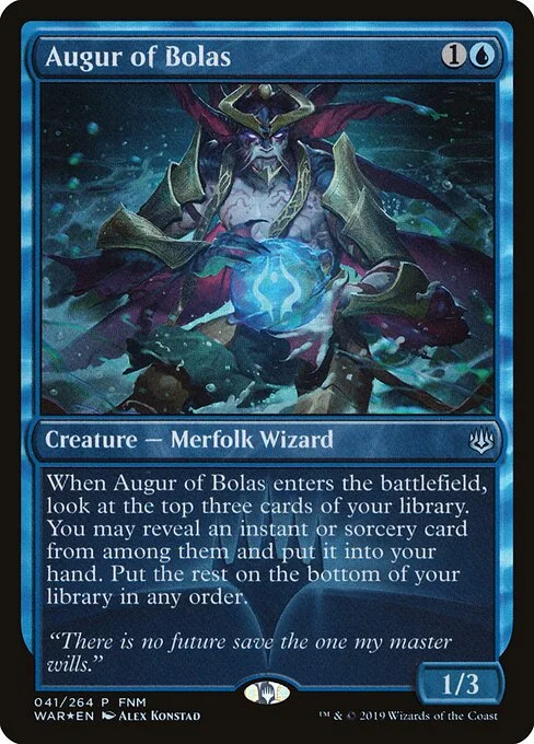Augur of Bolas, carta Magic di tipo Creature — Merfolk Wizard illustrata da Alex Konstad