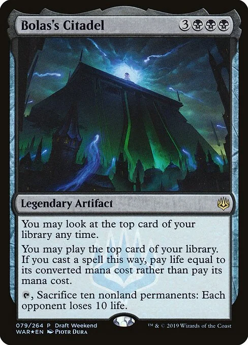 Bolas's Citadel, carta Magic di tipo Legendary Artifact illustrata da Piotr Dura