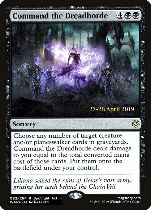 Command the Dreadhorde, carta Magic di tipo Sorcery illustrata da Daarken
