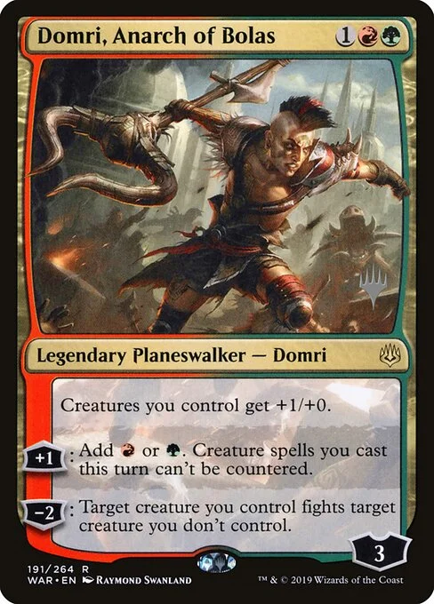 Domri, Anarch of Bolas, carta Magic di tipo Legendary Planeswalker — Domri illustrata da Raymond Swanland