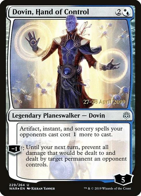 Dovin, Hand of Control, carta Magic di tipo Legendary Planeswalker — Dovin illustrata da Kieran Yanner