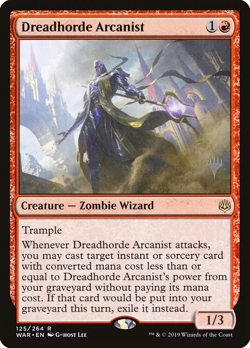 Dreadhorde Arcanist, carta Magic di tipo Creature — Zombie Wizard illustrata da G-host Lee