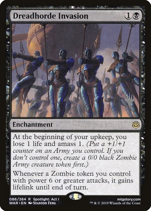 Dreadhorde Invasion, carta Magic di tipo Enchantment illustrata da Stanton Feng