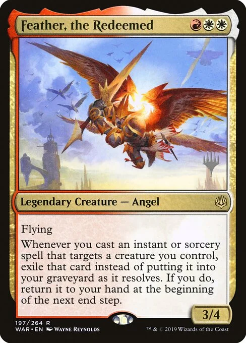 Feather, the Redeemed, carta Magic di tipo Legendary Creature — Angel illustrata da Wayne Reynolds