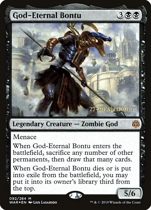 God-Eternal Bontu, carta Magic di tipo Legendary Creature — Zombie God illustrata da Lius Lasahido