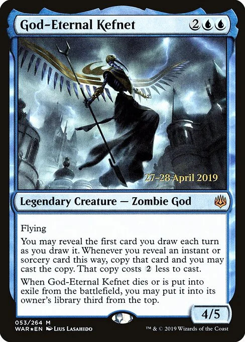 God-Eternal Kefnet, carta Magic di tipo Legendary Creature — Zombie God illustrata da Lius Lasahido