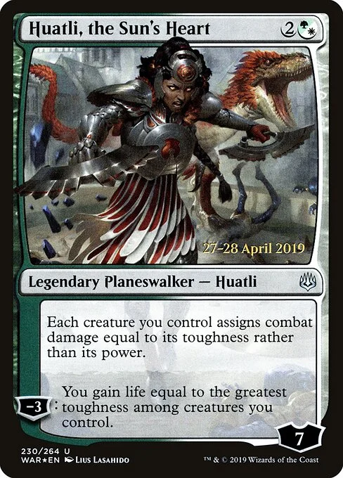 Huatli, the Sun's Heart, carta Magic di tipo Legendary Planeswalker — Huatli illustrata da Lius Lasahido