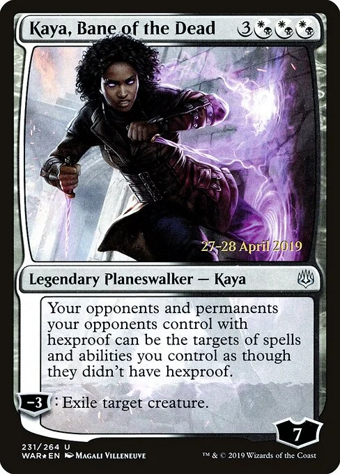 Kaya, Bane of the Dead, carta Magic di tipo Legendary Planeswalker — Kaya illustrata da Magali Villeneuve
