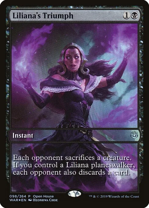Liliana's Triumph, carta Magic di tipo Instant illustrata da Heonhwa