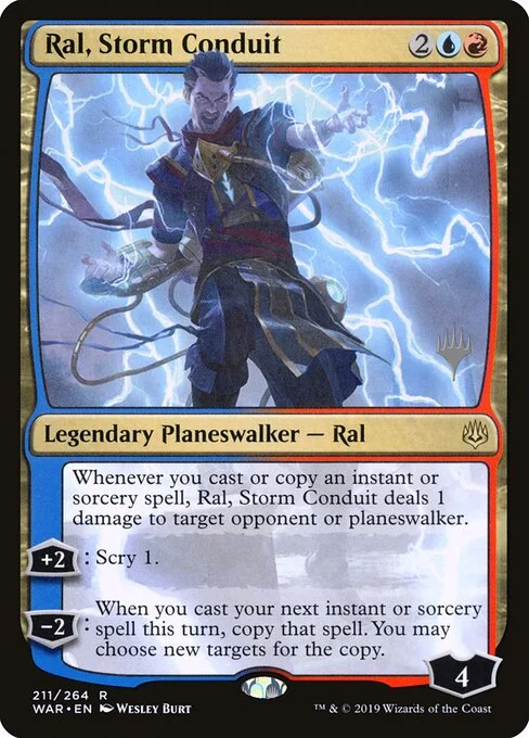 Ral, Storm Conduit, carta Magic di tipo Legendary Planeswalker — Ral illustrata da Wesley Burt