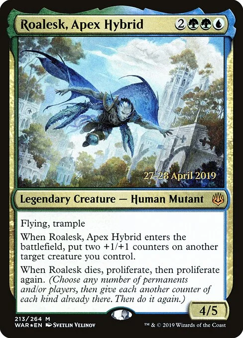 Roalesk, Apex Hybrid, carta Magic di tipo Legendary Creature — Human Mutant illustrata da Svetlin Velinov