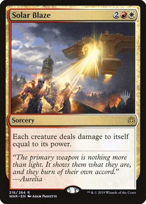 Solar Blaze, carta Magic di tipo Sorcery illustrata da Adam Paquette