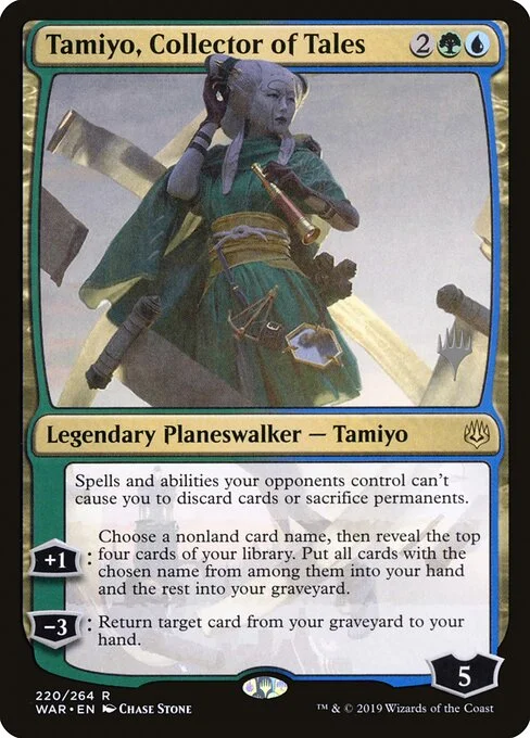 Tamiyo, Collector of Tales, carta Magic di tipo Legendary Planeswalker — Tamiyo illustrata da Chase Stone