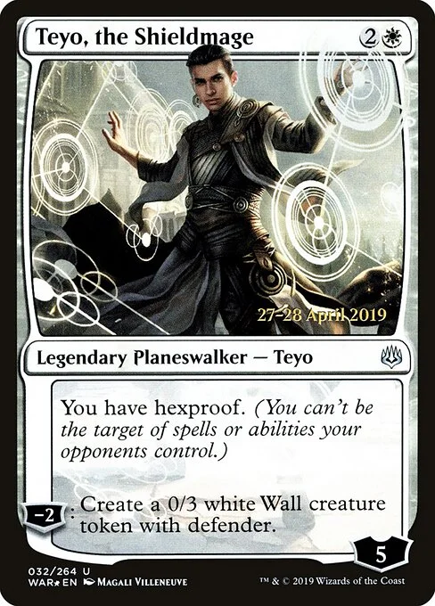 Teyo, the Shieldmage, carta Magic di tipo Legendary Planeswalker — Teyo illustrata da Magali Villeneuve